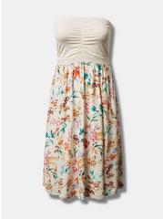Plus Size Midi Jersey Challis Sweetheart Tube Dress, CARRIE FLORAL, hi-res