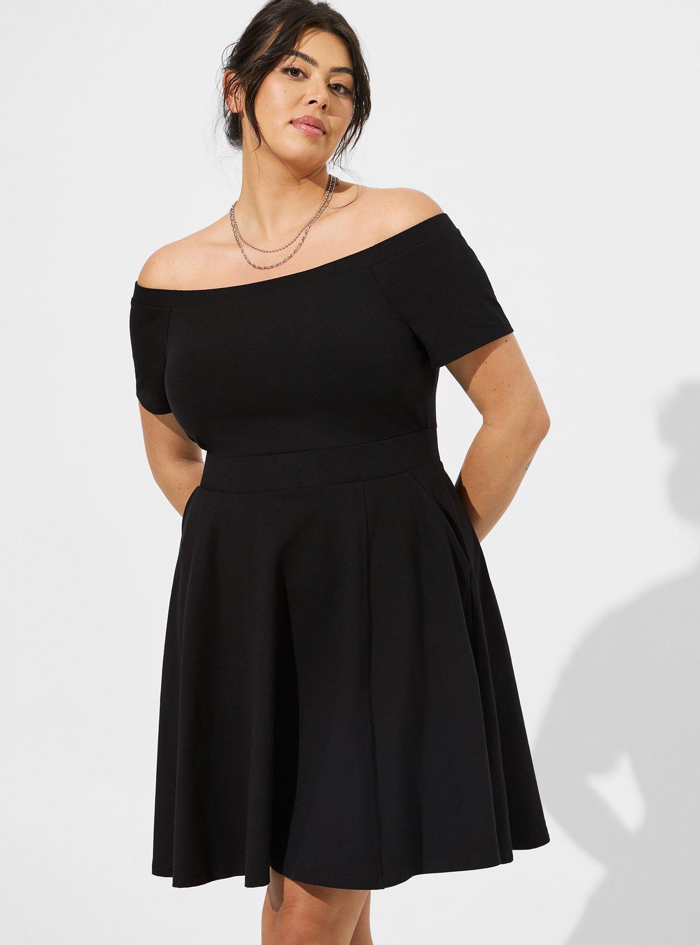 Plus Size - Mini Foxy Off Shoulder Skater Dress - Torrid