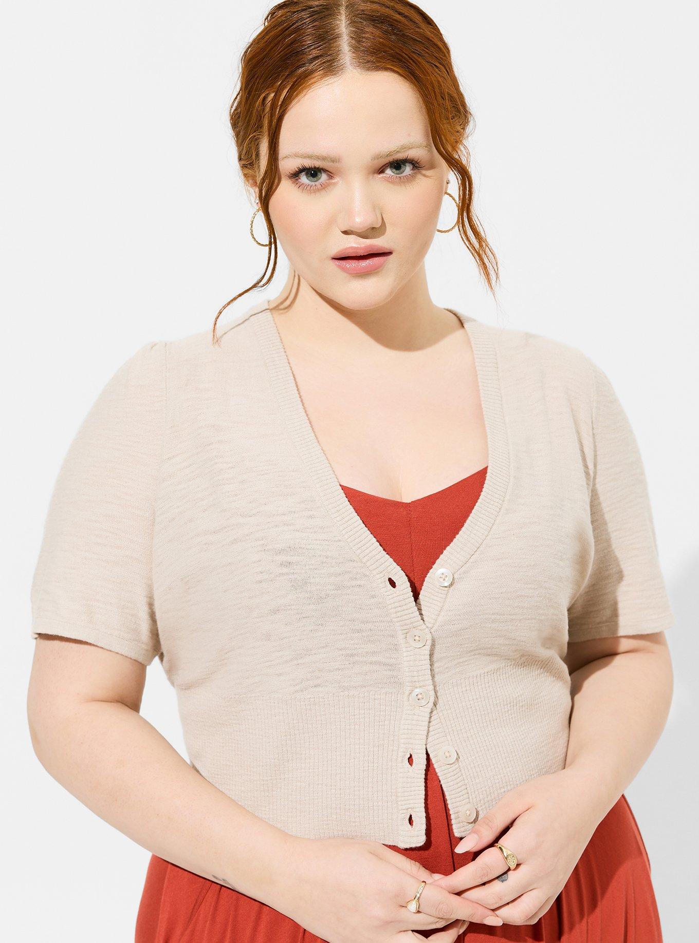 Elbow sleeve cardigan plus size sale