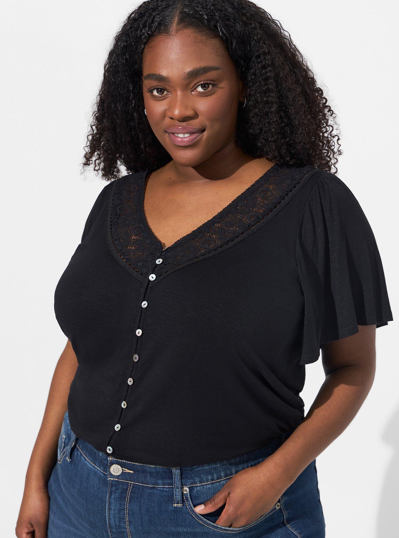 Plus Size - Jeggings - Black Wash with Lace Inset - Torrid