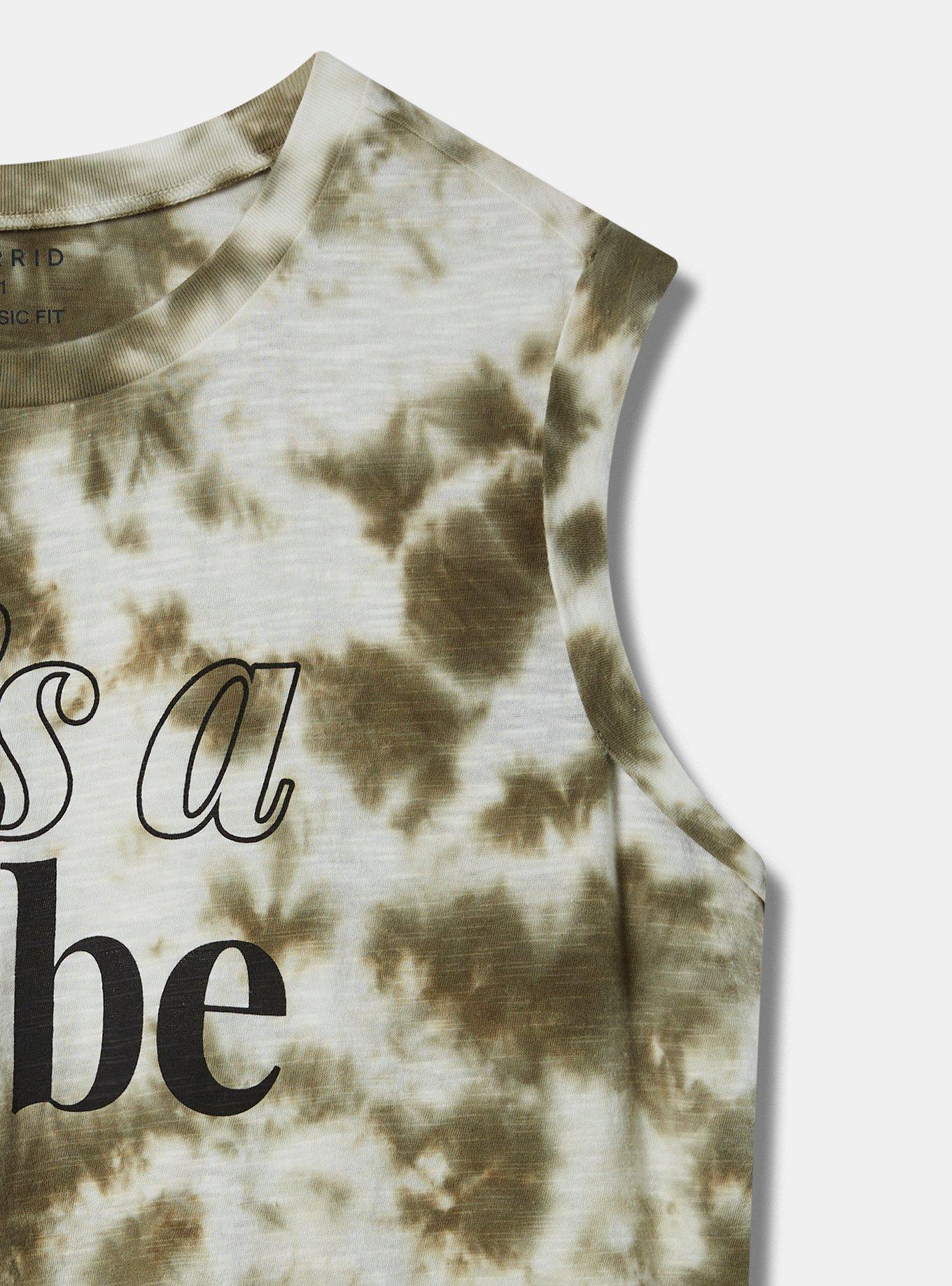 Plus Size It's A Vibe Classic Fit Heritage Slub Crew Neck Tank, MULTI TIE DYE, alternate