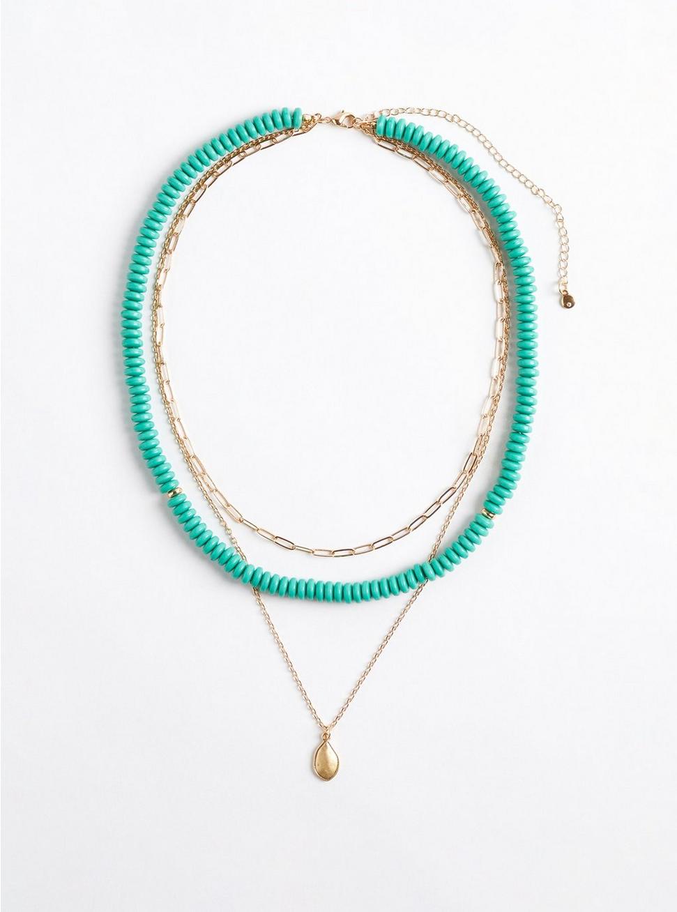 Beaded Layered Necklace , , hi-res