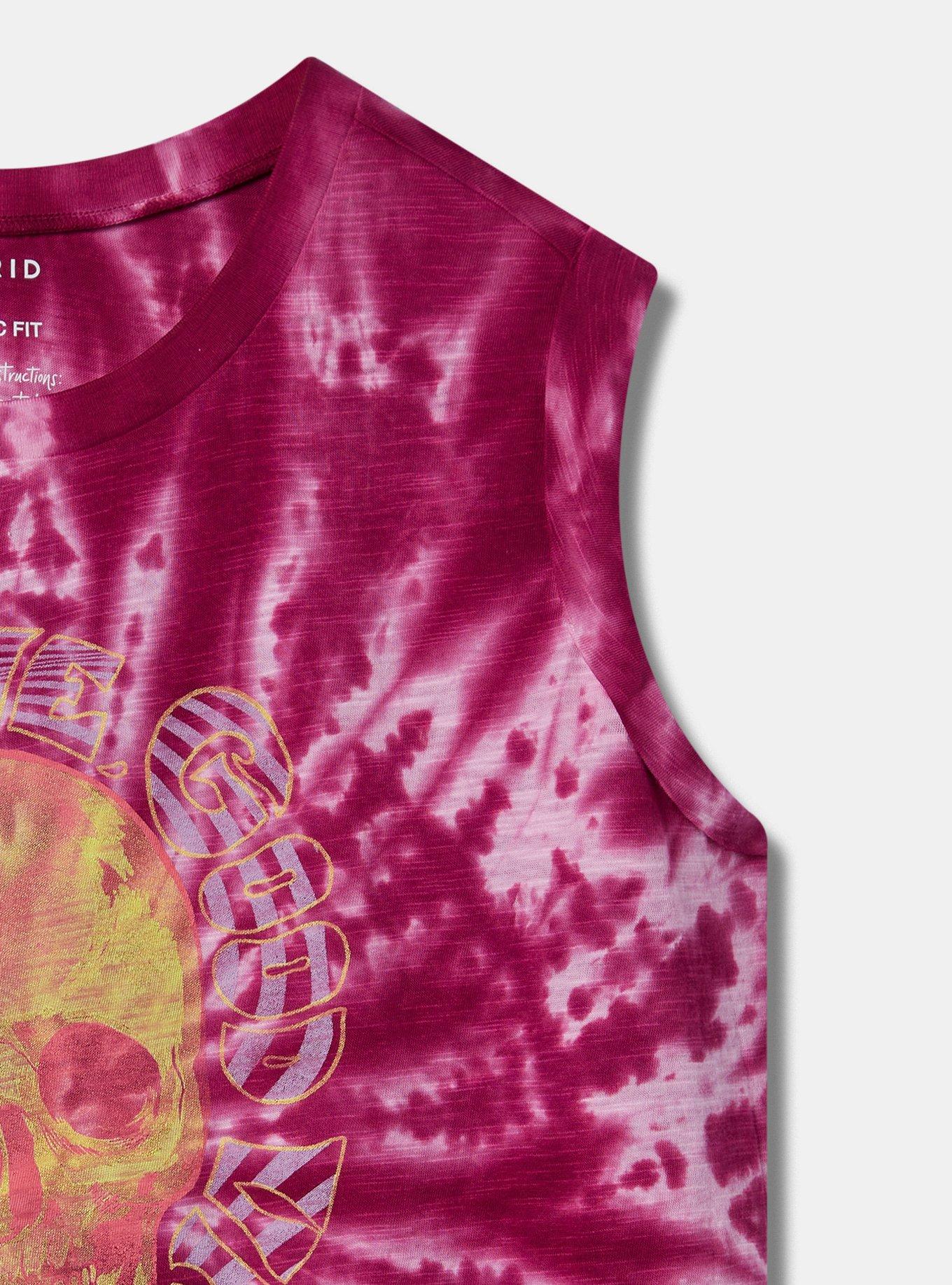 Trippy Skull Classic Fit Heritage Slub Crew Neck Tank, PURPLE TIE DYE, alternate