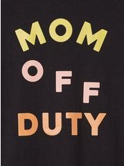 Plus Size Mom Off Duty Everyday Signature Jersey Crew Neck Tee, DEEP BLACK, alternate