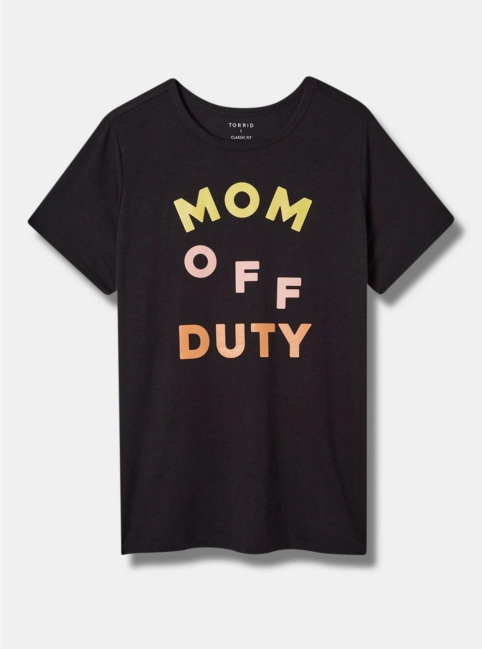 Plus Size Mom Off Duty Everyday Signature Jersey Crew Neck Tee, DEEP BLACK, hi-res