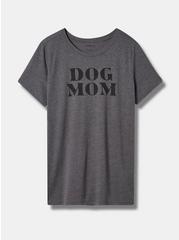 Plus Size Dog Mom Everyday Signature Jersey Crew Neck Tee, HEATHER GREY, hi-res