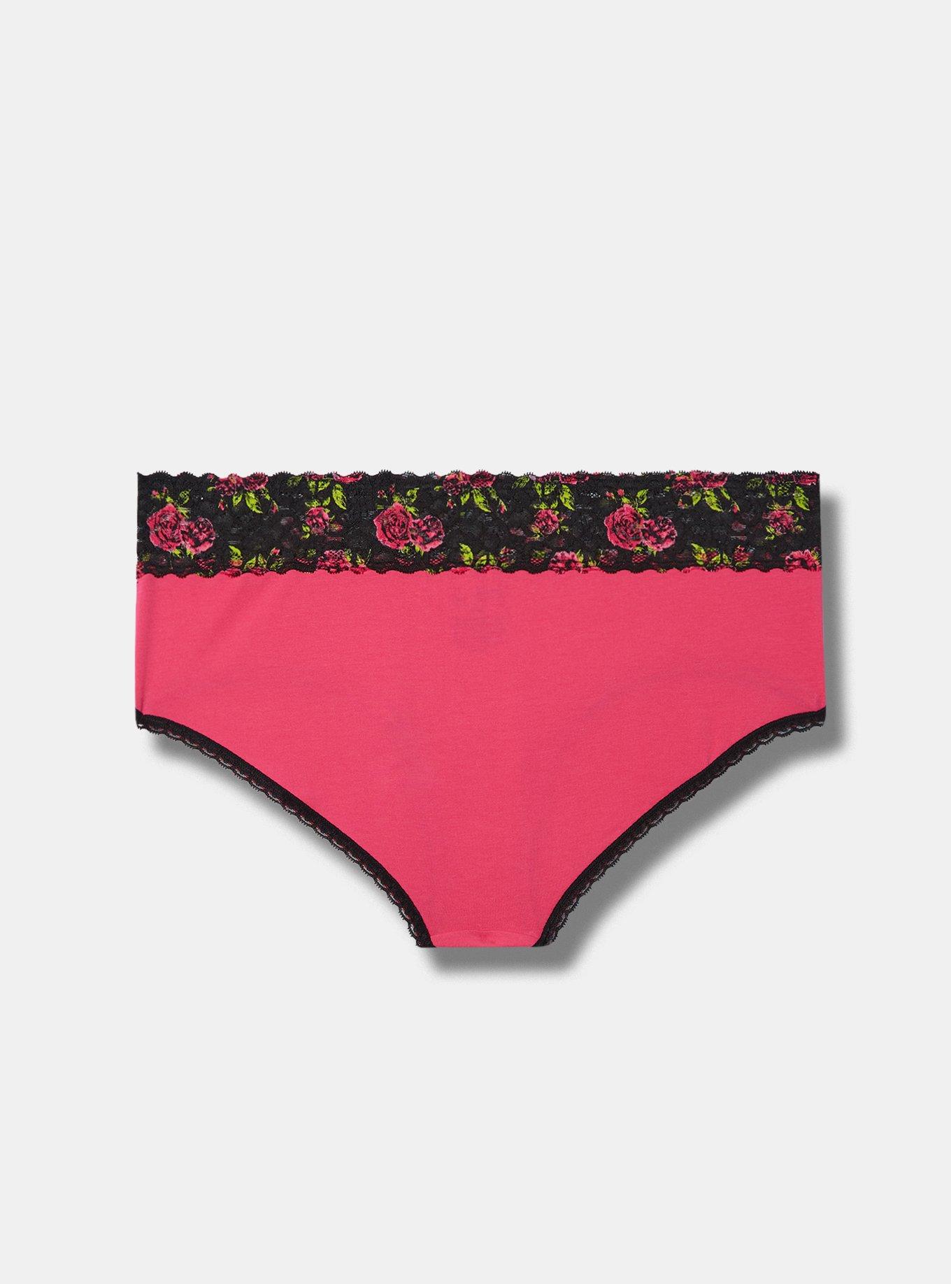 Plus Size - 4-Way Stretch Lace Mid-Rise Cheeky Logo Panty - Torrid