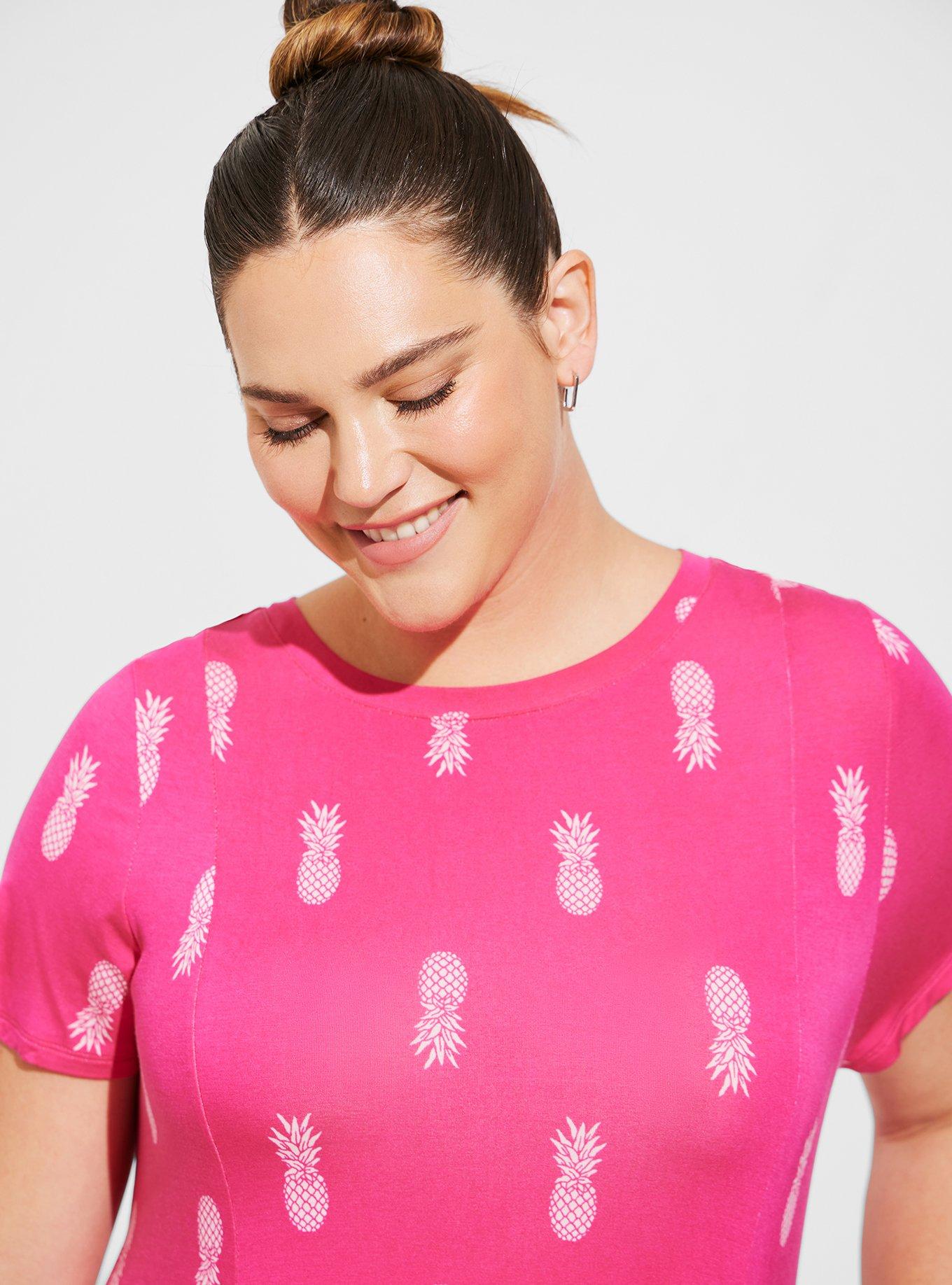 Plus Size Mini Super Soft Fit N Flare Dress , PINEAPPLE, alternate