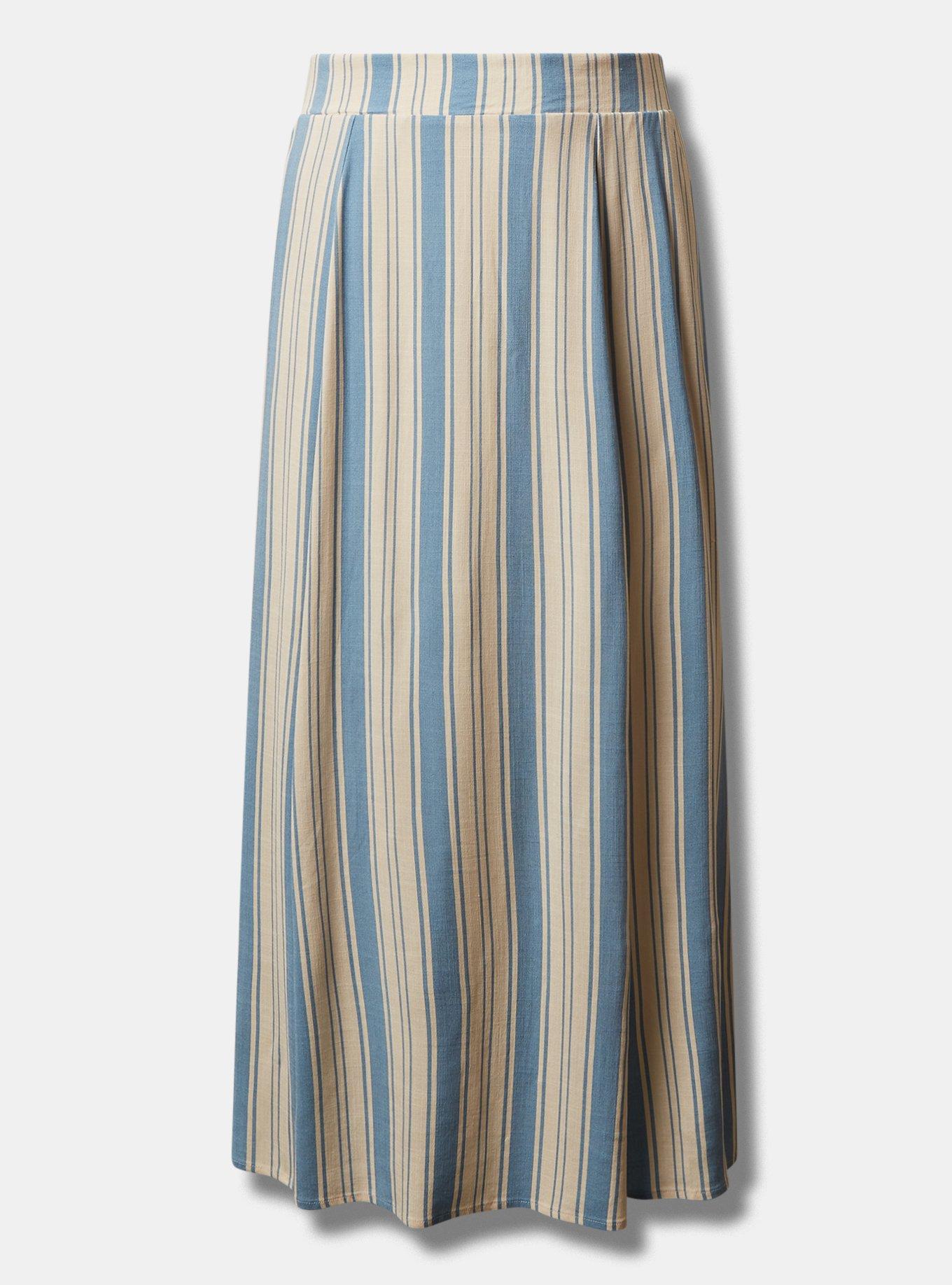 Plus Size - Maxi Rayon Slub Double Slit Skirt - Torrid