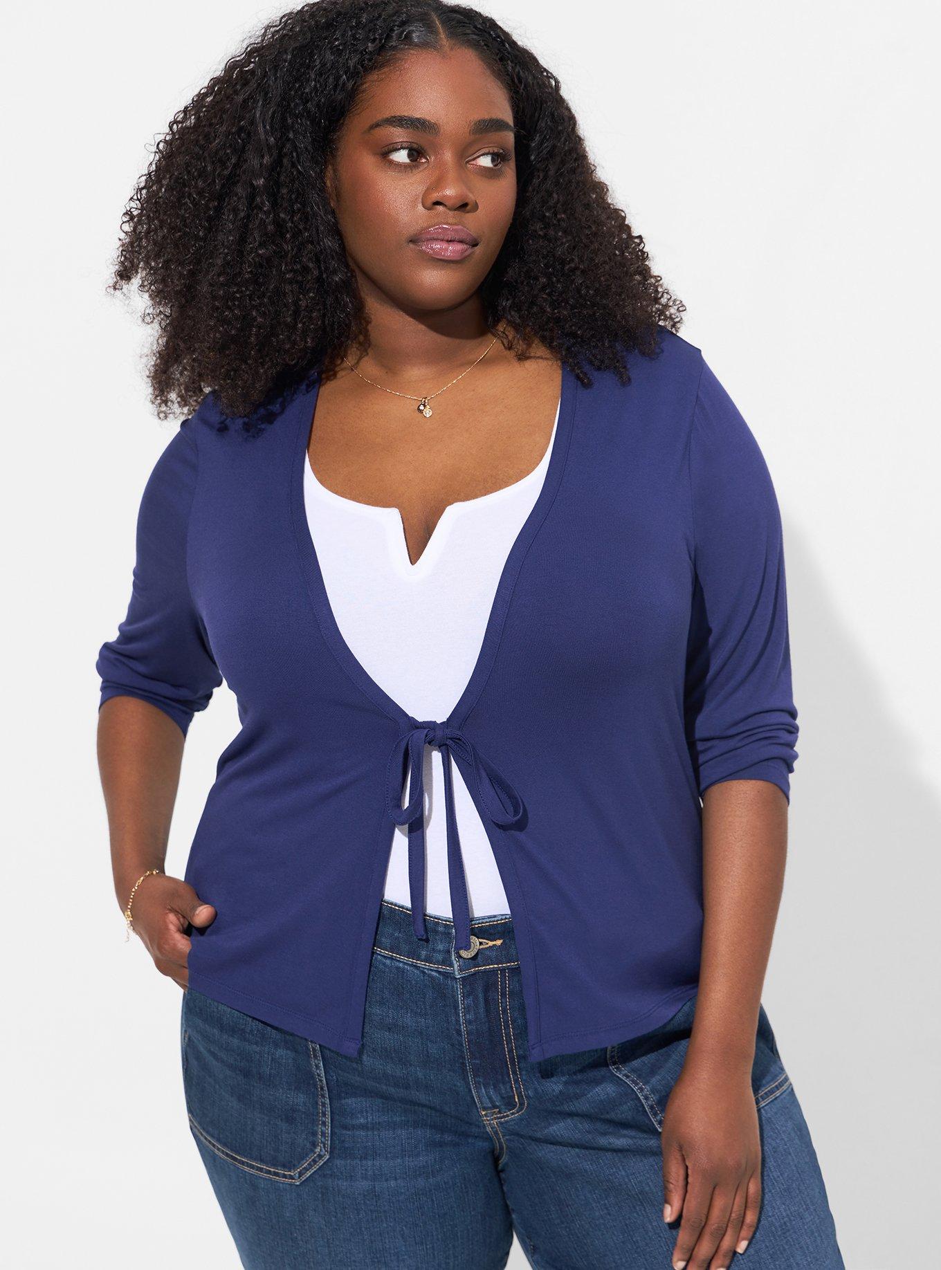 Plus size tie front cardigan best sale