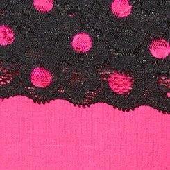 Cotton Mid Rise Thong Lace Panty, PINK GLO LOVELY DOT, swatch