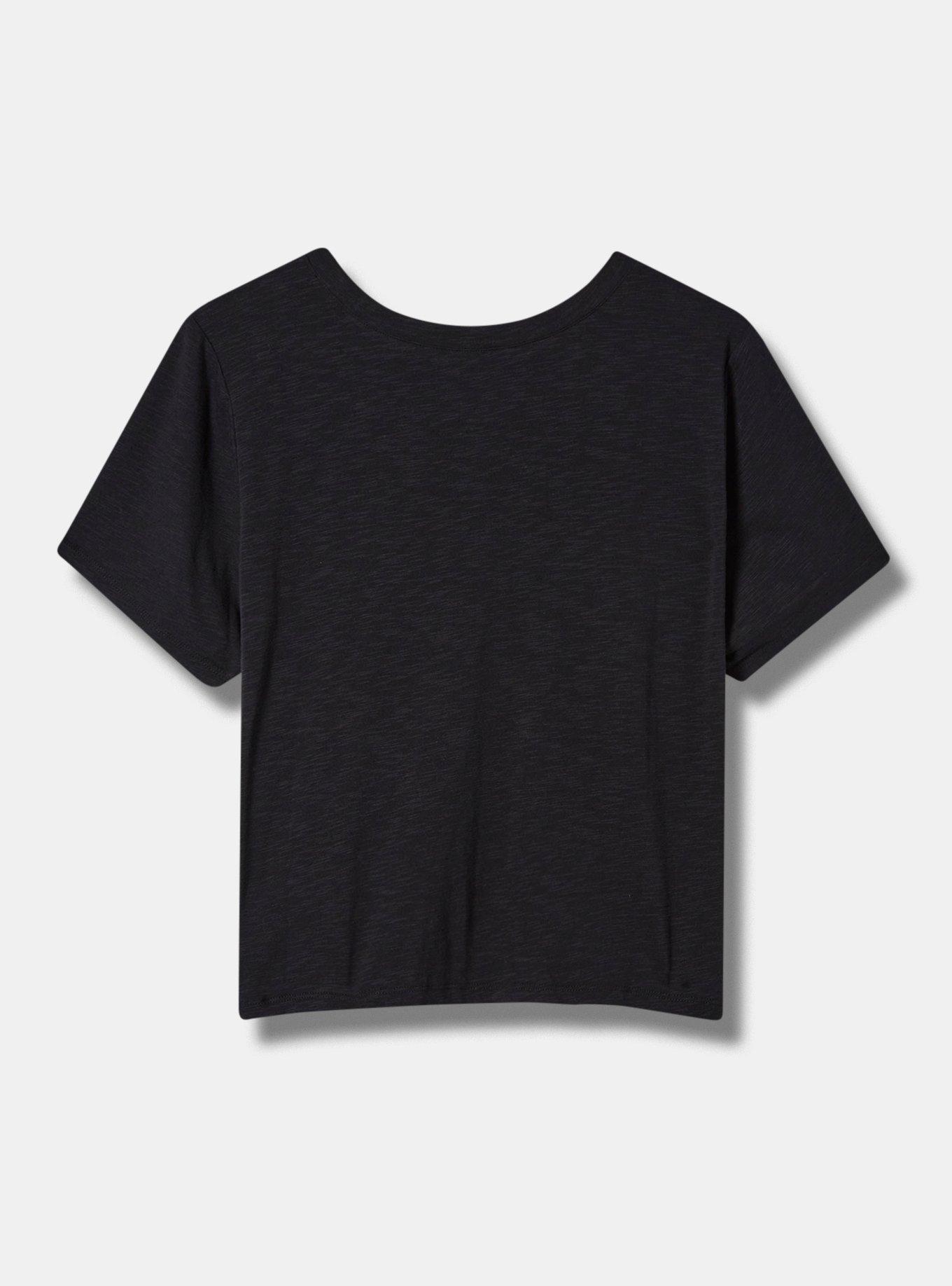 Butterfly Classic Fit Super Soft Slub Crew Neck Baby Tee, DEEP BLACK, alternate