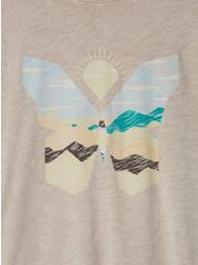 Plus Size Butterfly Relaxed Fit Cotton Crew Tee, TAUPE, alternate