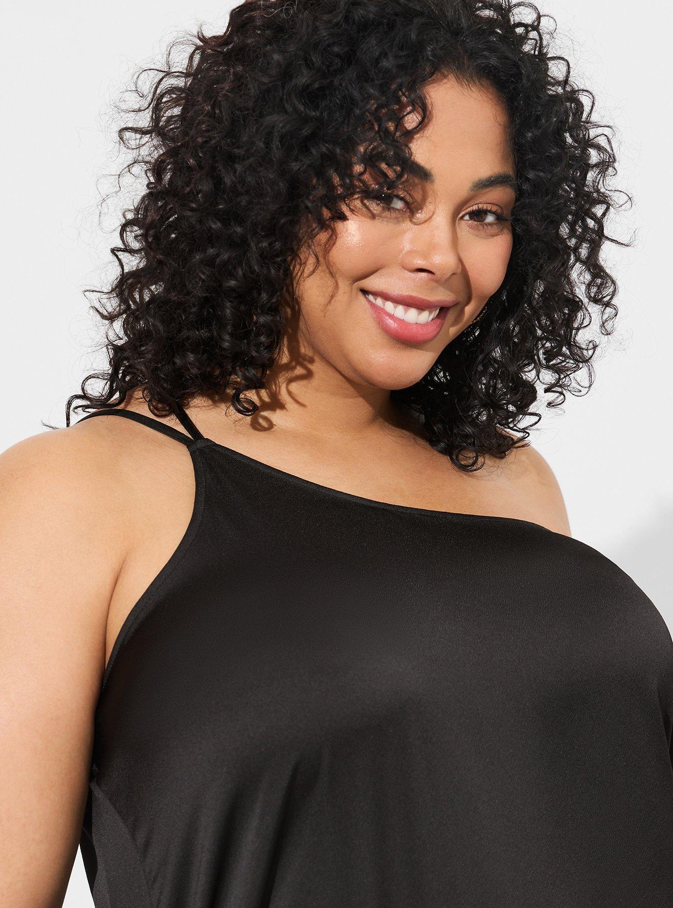 Plus Size - Satin One Shoulder Strappy Top - Torrid