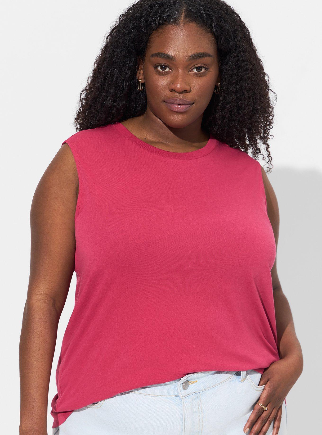 COTTON JERSEY MOCK NECK TANK