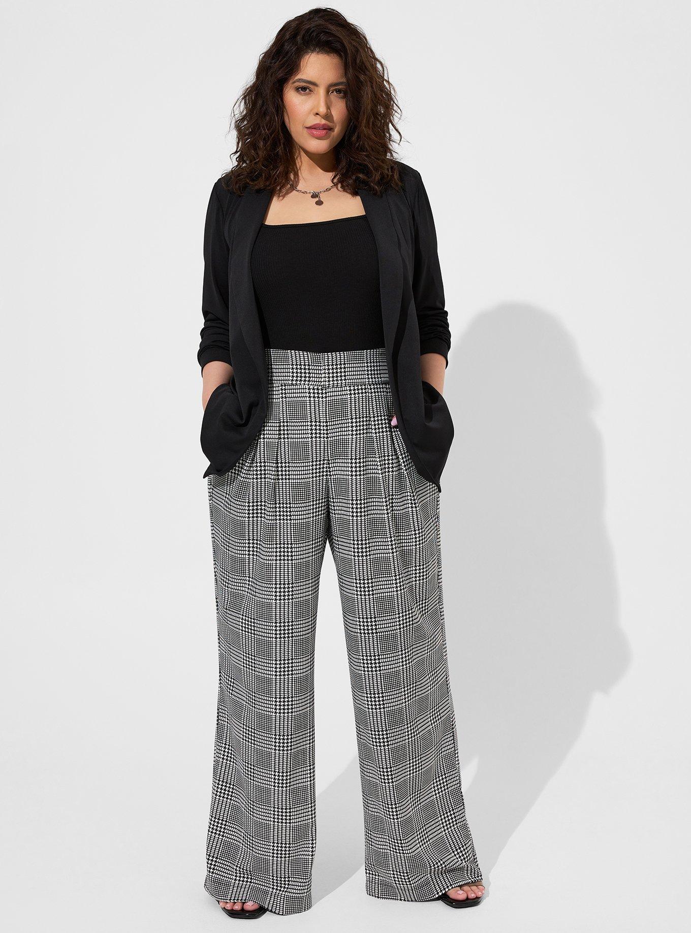 Plus Size Pebble Crepe Drape Front Open Blazer, DEEP BLACK, alternate