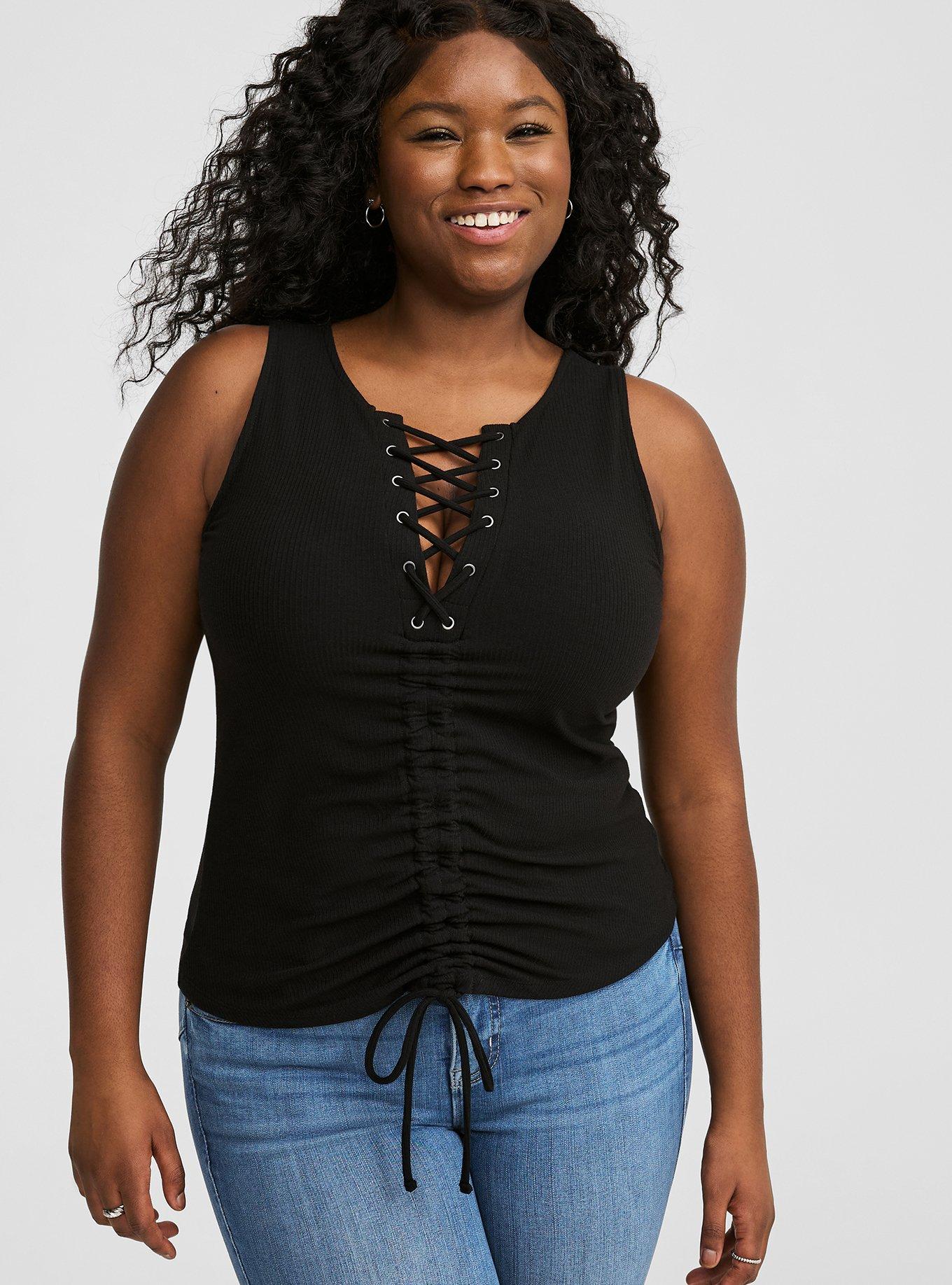 Plus Size - Disney Mickey & Friends Squad Side Tie Tank - Torrid