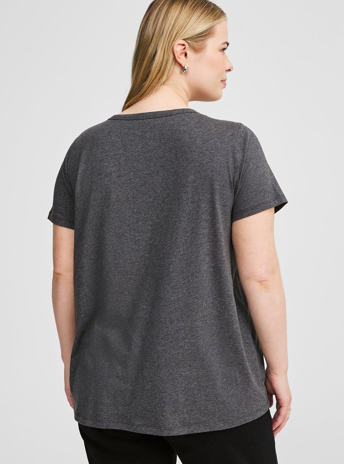 Vintage Cotton Jersey Crew Neck Lace Up Tee