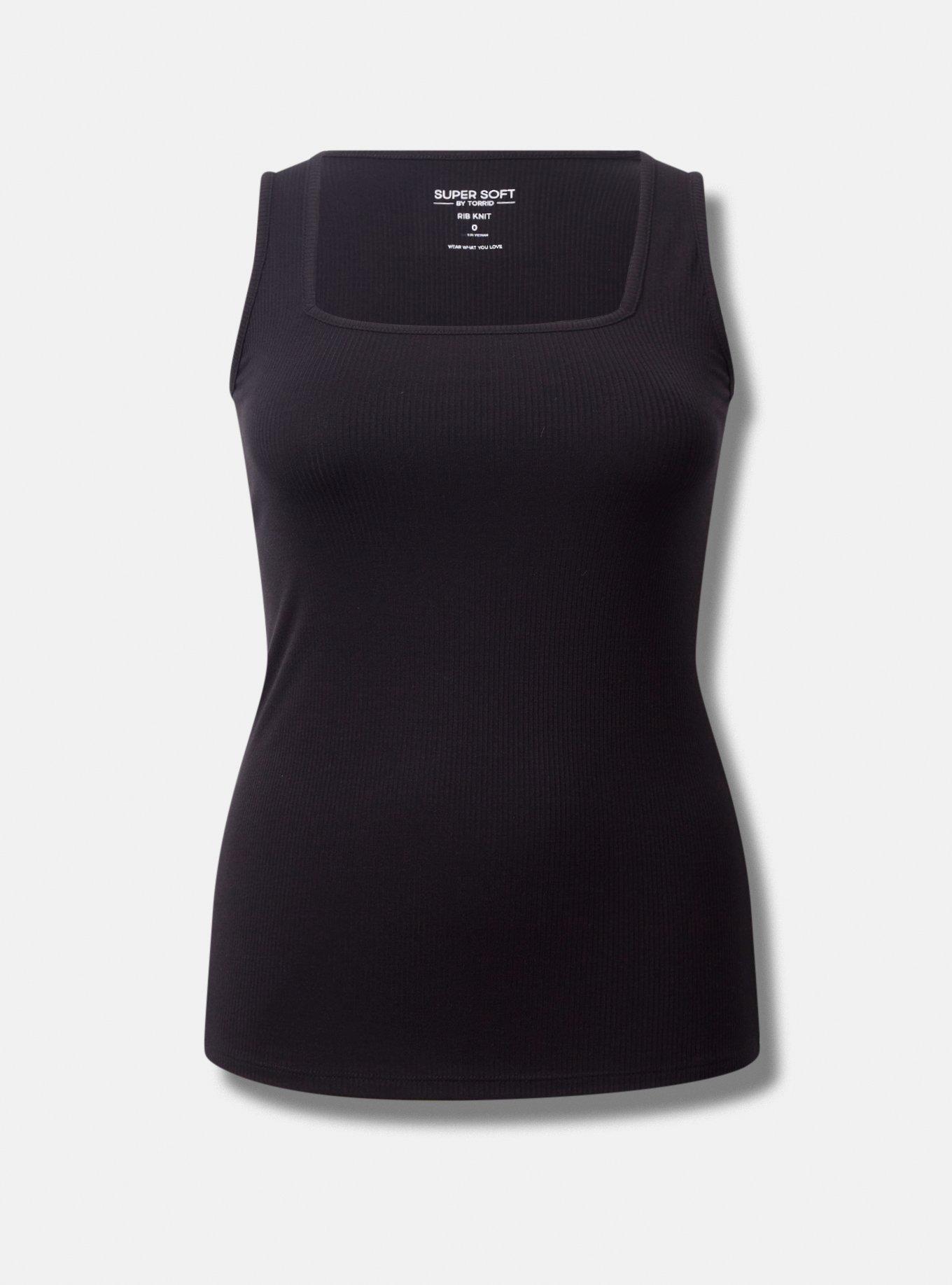 Fitted Super Soft Rib Square Neck Tank