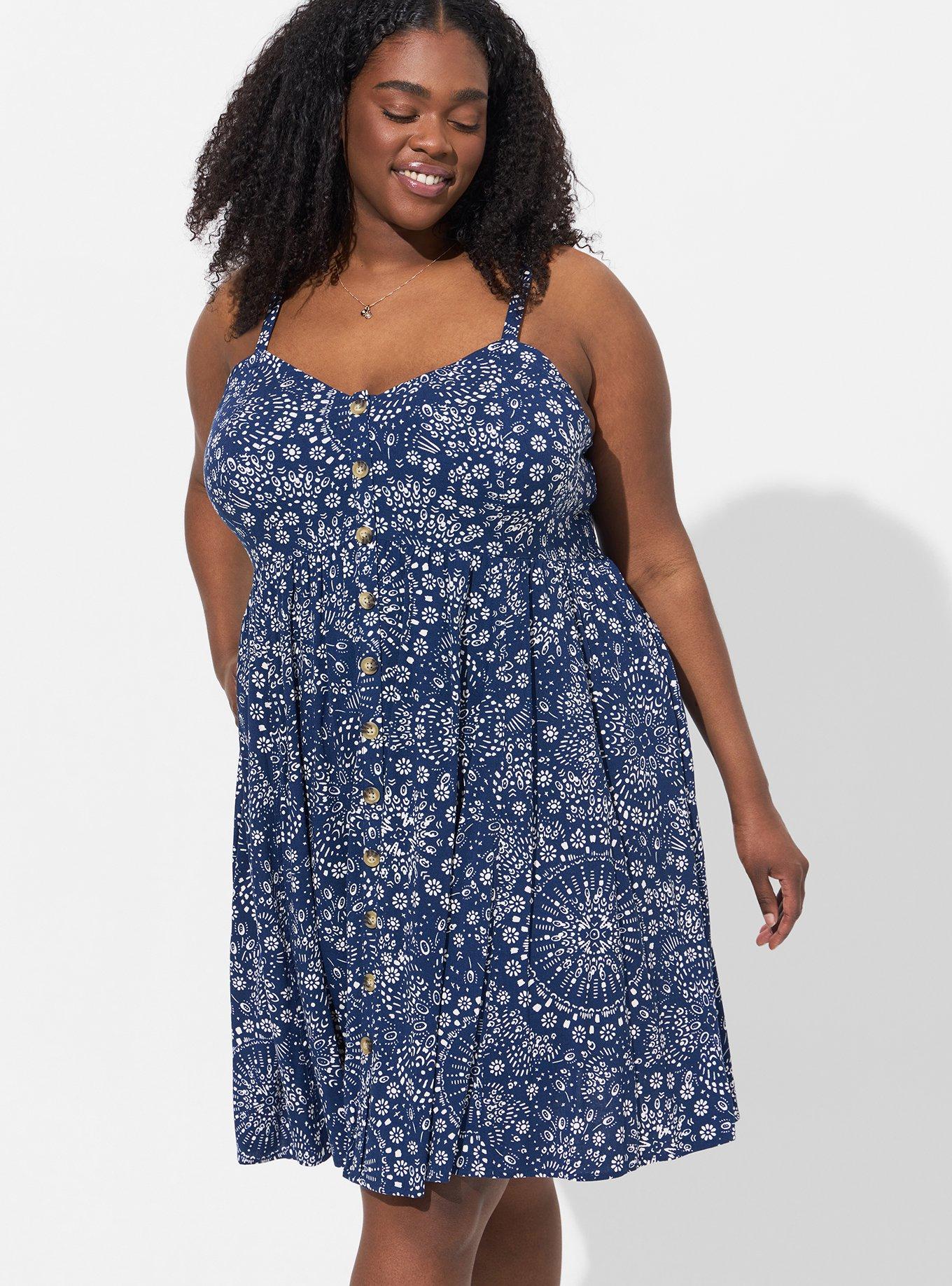 Super Plus Size Short Sleeve Blue Mandala Print Maxi Dress