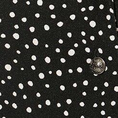 Rayon Slub Button-Front Collared Dress, PATIENCE DOTS DEEP BLACK, swatch