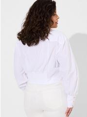 Cotton Crop Button Up Shirt, BRIGHT WHITE, alternate