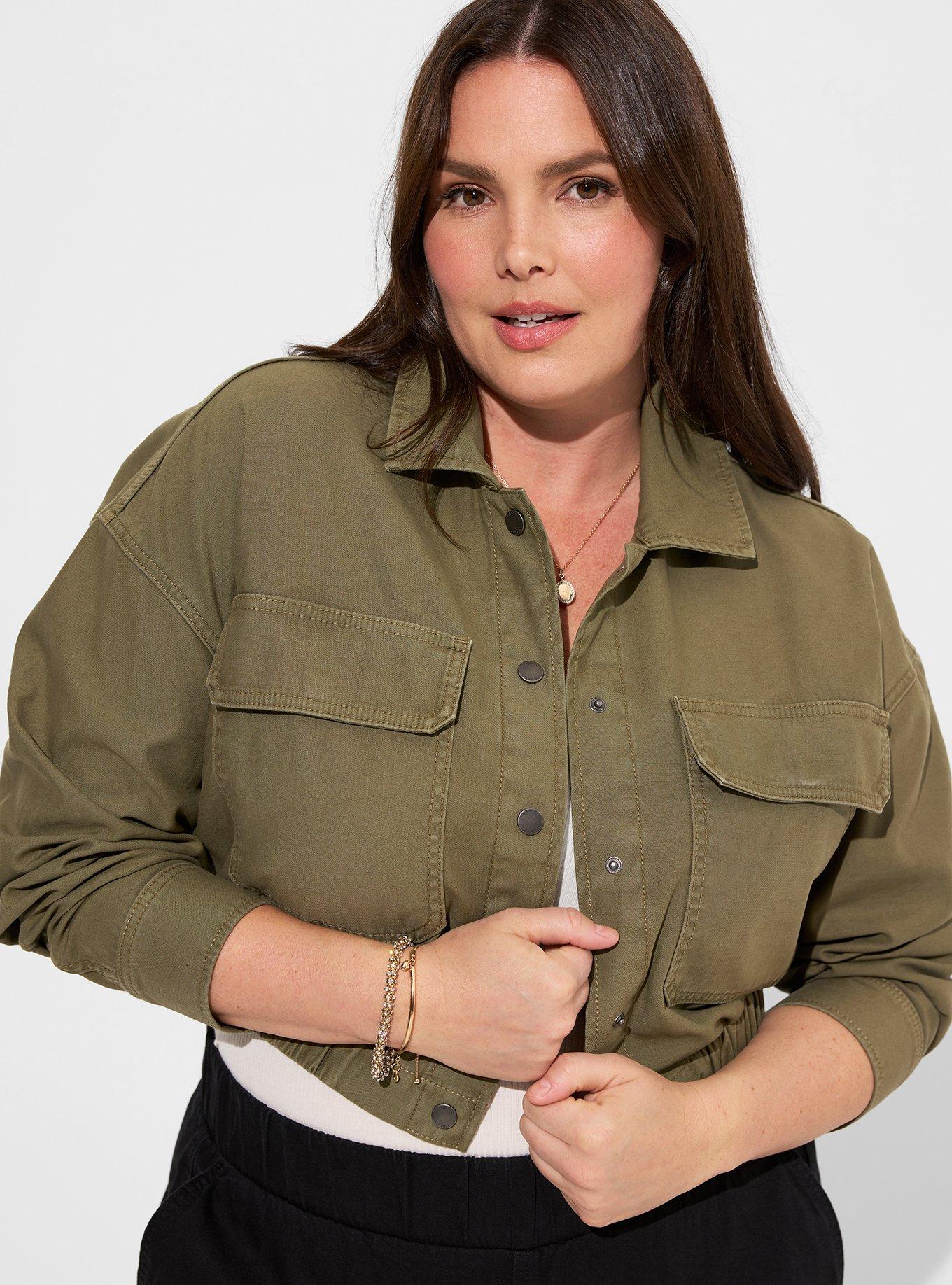 Plus Size - Cotton Twill Cropped Jacket - Torrid