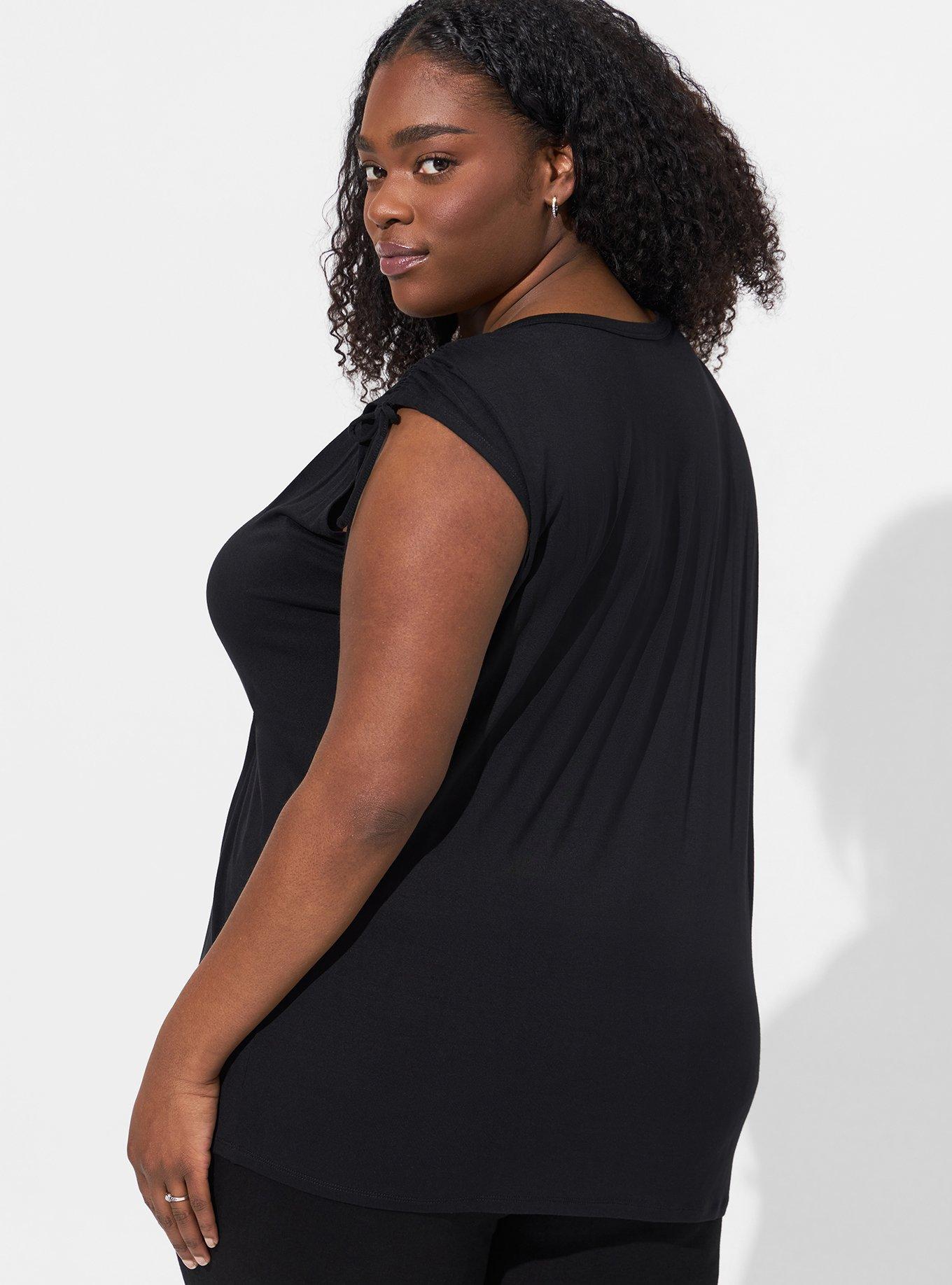 Plus Size - Super Soft Scoop Neck Drawstring Shoulder Tank - Torrid
