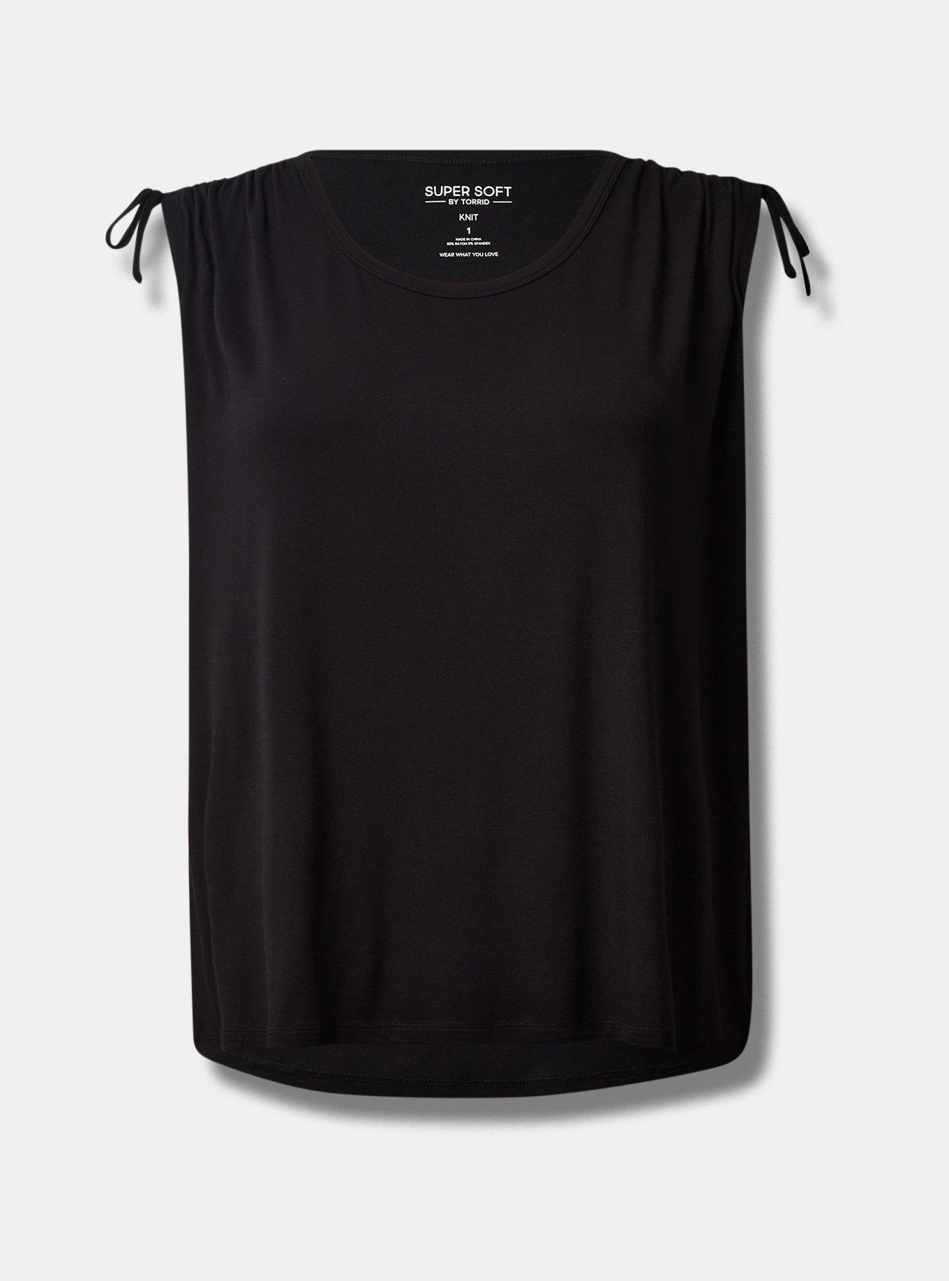 Plus Size - Super Soft Scoop Neck Drawstring Shoulder Tank - Torrid