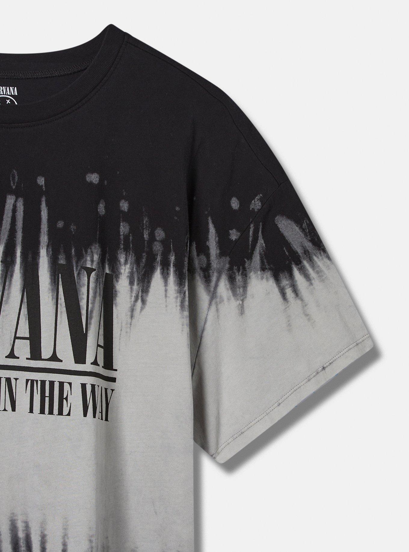 Nirvana Relaxed Fit Cotton Crew Tee, DEEP BLACK, alternate