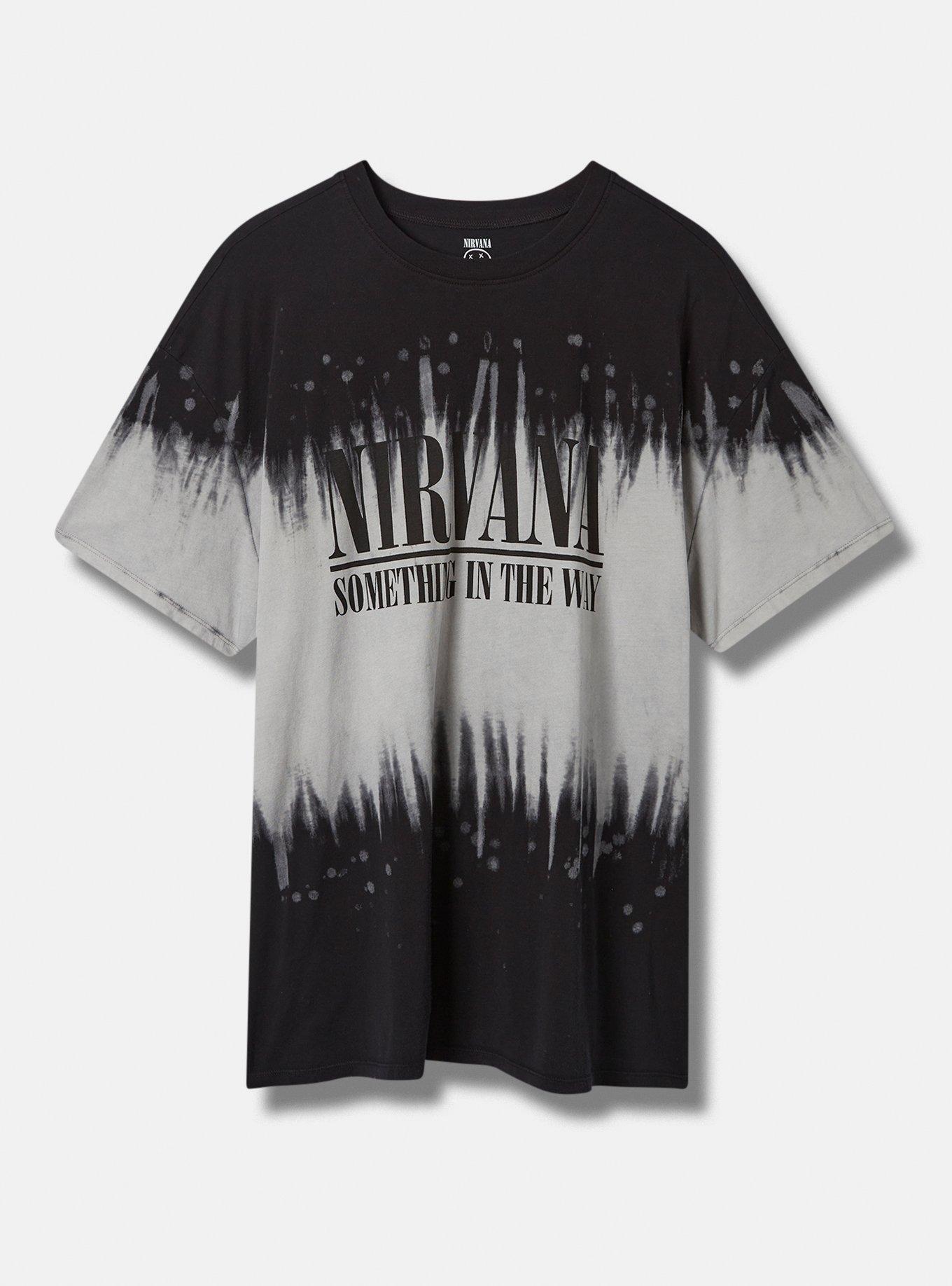 Nirvana Relaxed Fit Cotton Crew Tee, DEEP BLACK, hi-res