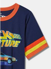 Back To The Future Classic Fit Cotton Ringer Tee, NAVY, alternate