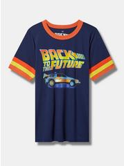 Back To The Future Classic Fit Cotton Ringer Tee, NAVY, hi-res