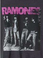 Ramones Classic Fit Cotton Crop Ringer Tee, VINTAGE BLACK, alternate