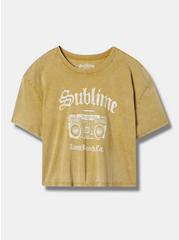 Sublime Relax Fit Cotton Crop Crew Tee, OLIVE, hi-res