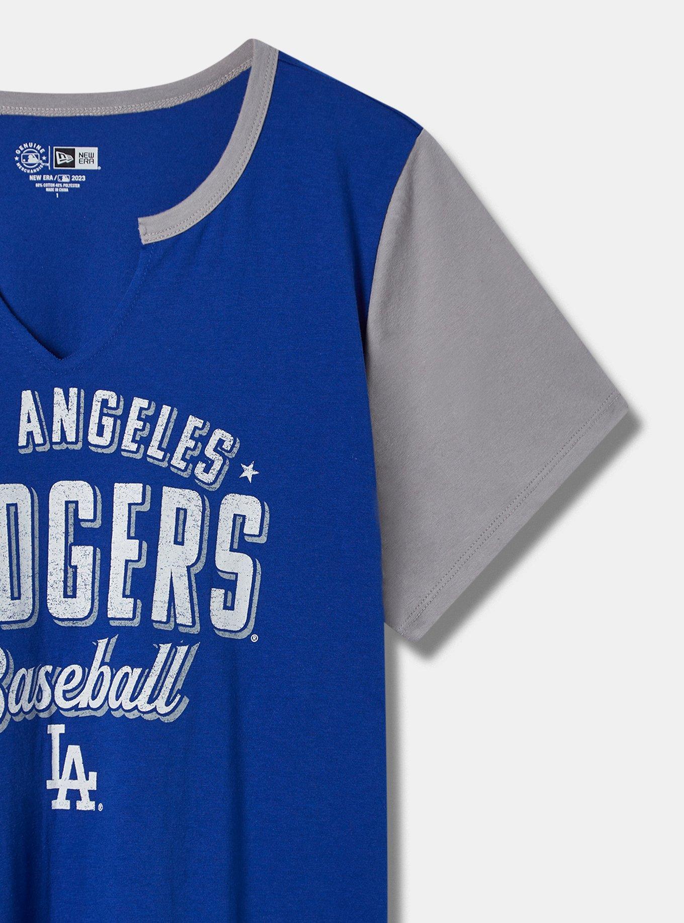 Mlb Los Angeles Dodgers Vintage Logo Ringer Tee T-shirt