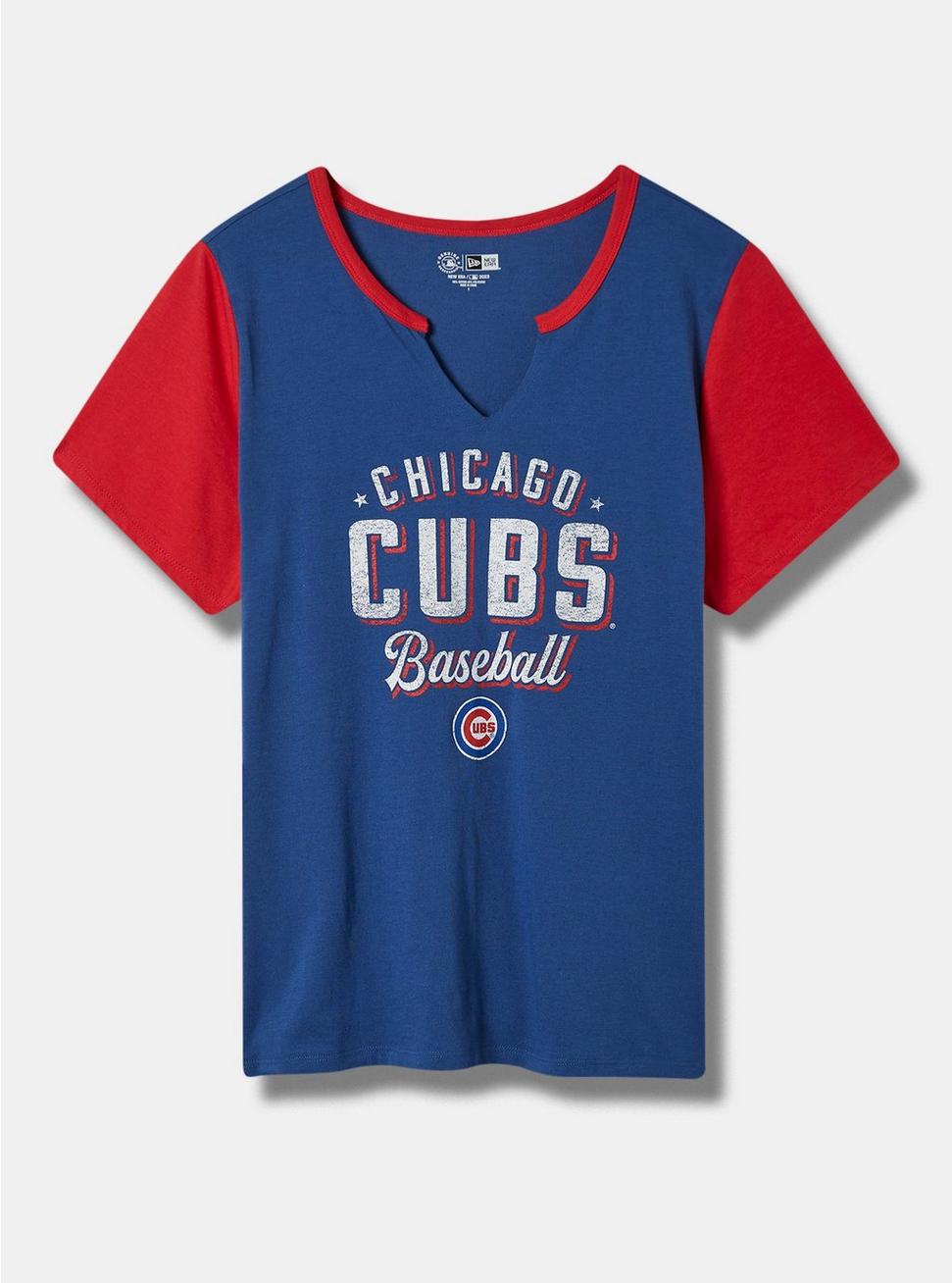 MLB Chicago Cubs Classic Fit Cotton Notch Tee, BLUE, hi-res