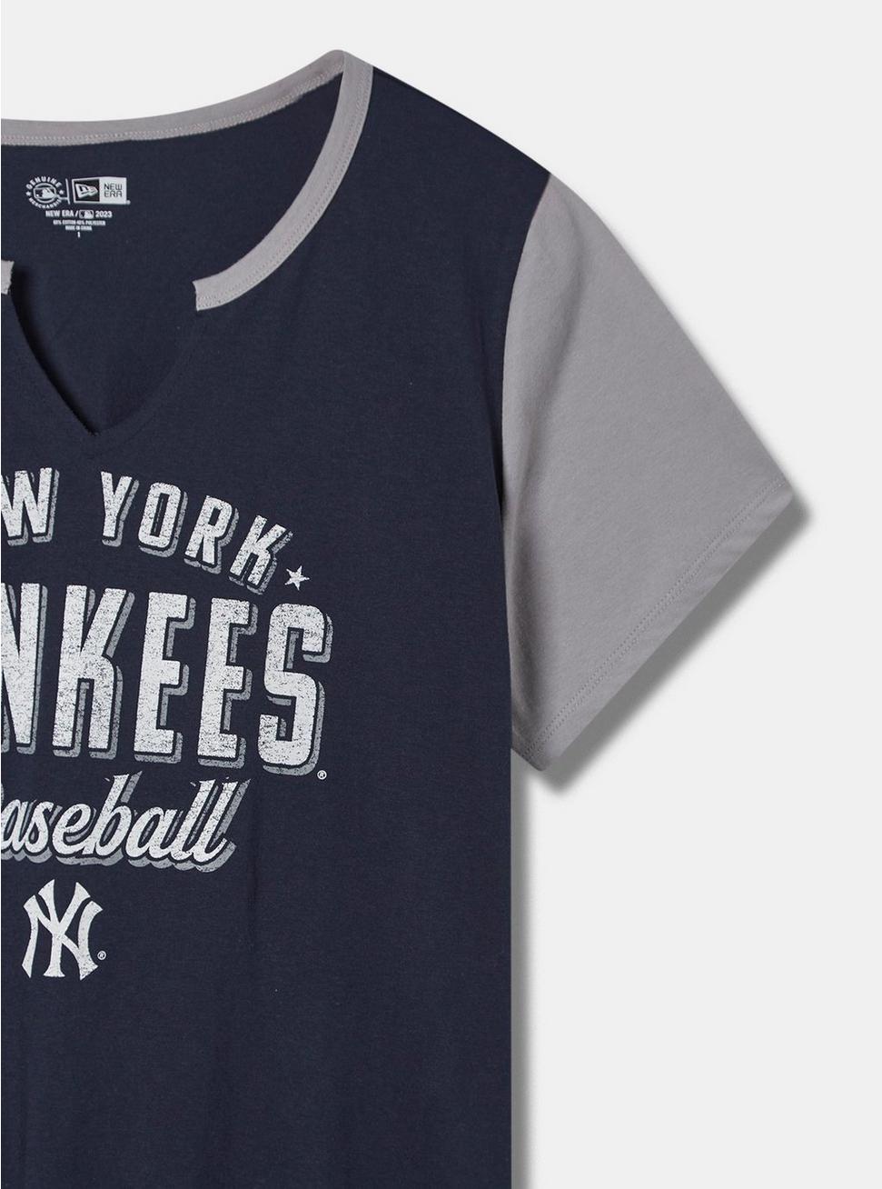 Plus Size MLB New York Yankees Classic Fit Cotton Notch Tee, NAVY, alternate