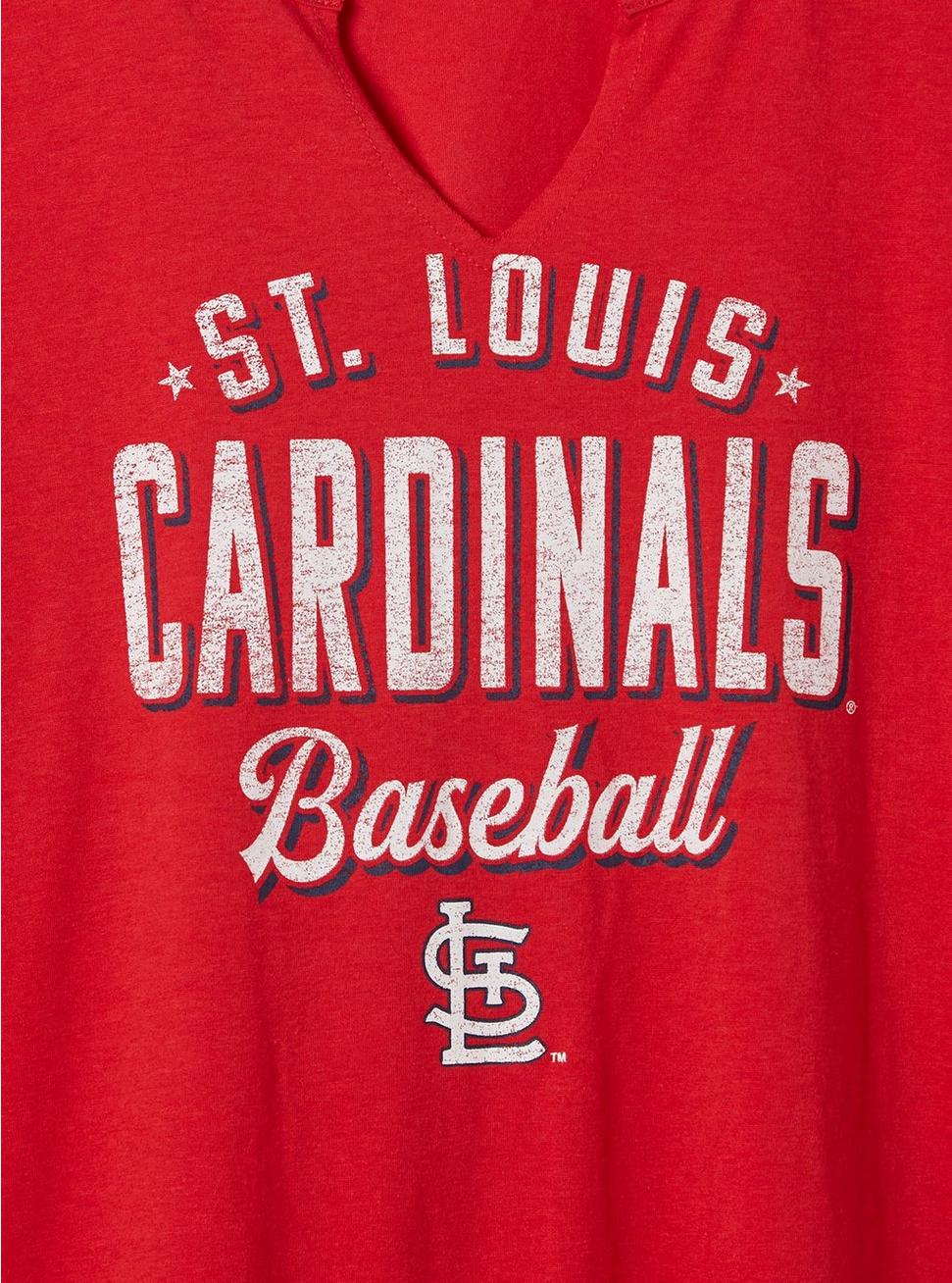 Plus Size MLB St Louis Cardinals Classic Fit Cotton Notch Tee, JESTER RED, alternate