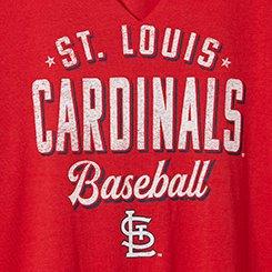 Plus Size MLB St Louis Cardinals Classic Fit Cotton Notch Tee, JESTER RED, swatch