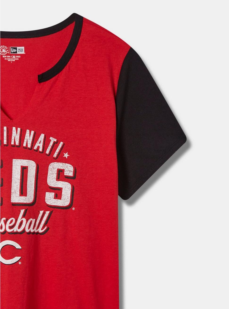 Plus Size MLB Cincinnati Reds Classic Fit Cotton Notch Tee, JESTER RED, alternate