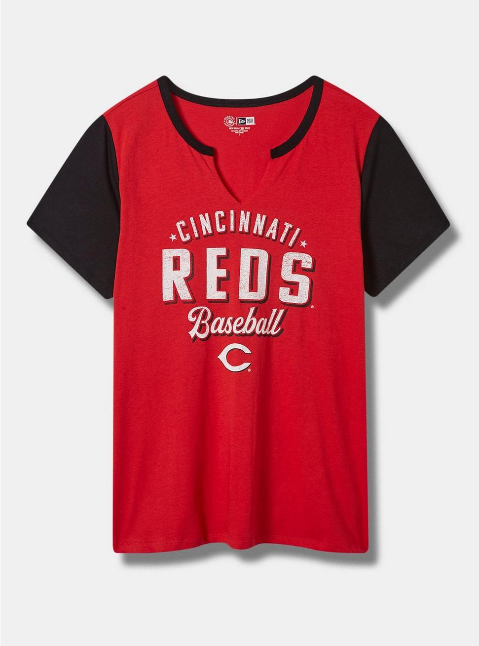 Plus Size MLB Cincinnati Reds Classic Fit Cotton Notch Tee, JESTER RED, hi-res