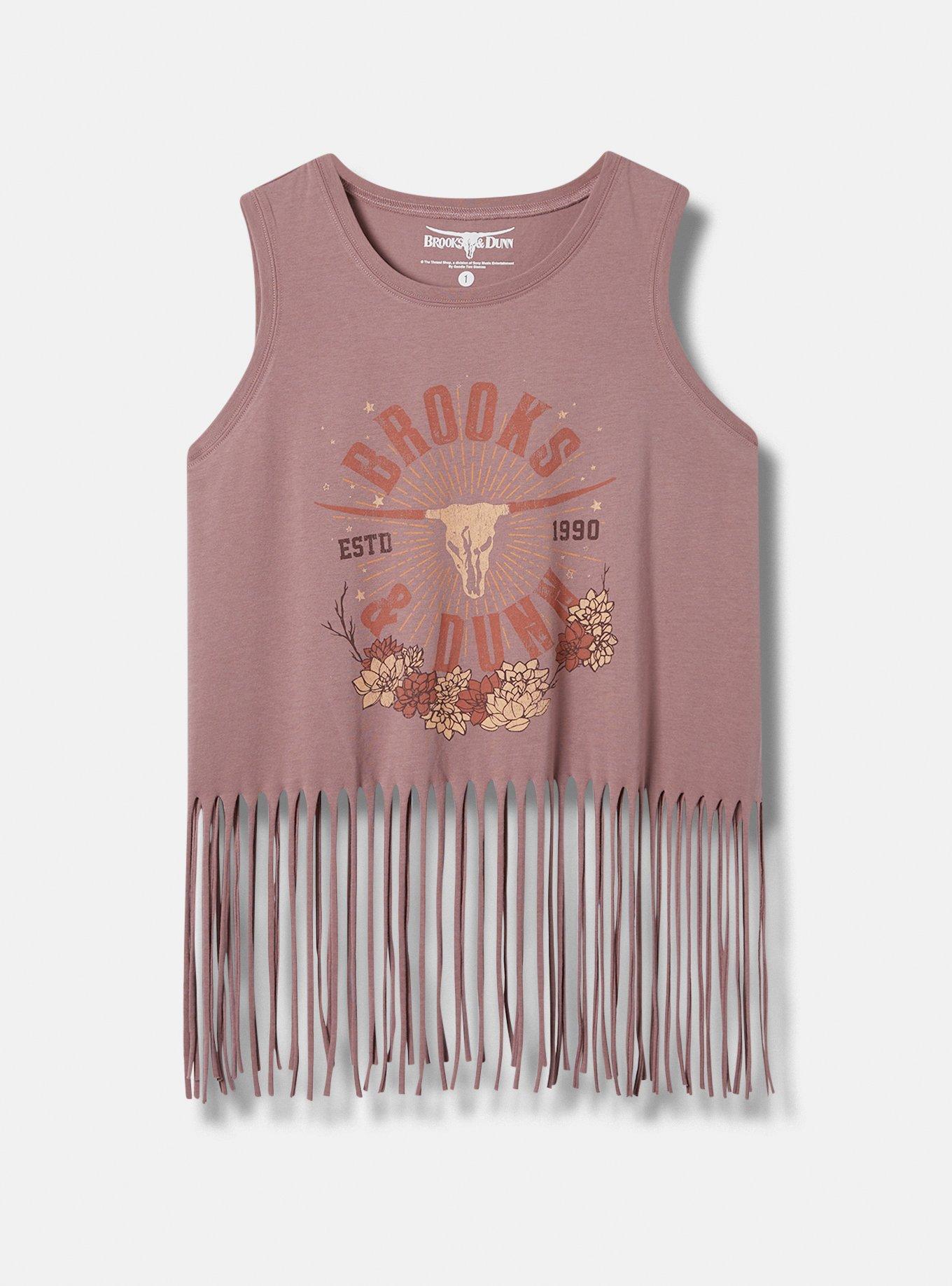 TORRID Brooks & Dunn Classic Fit Cotton Fringe Tank