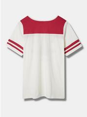 Plus Size Grease Classic Fit Cotton Varsity Tee, MARSHMALLOW, alternate