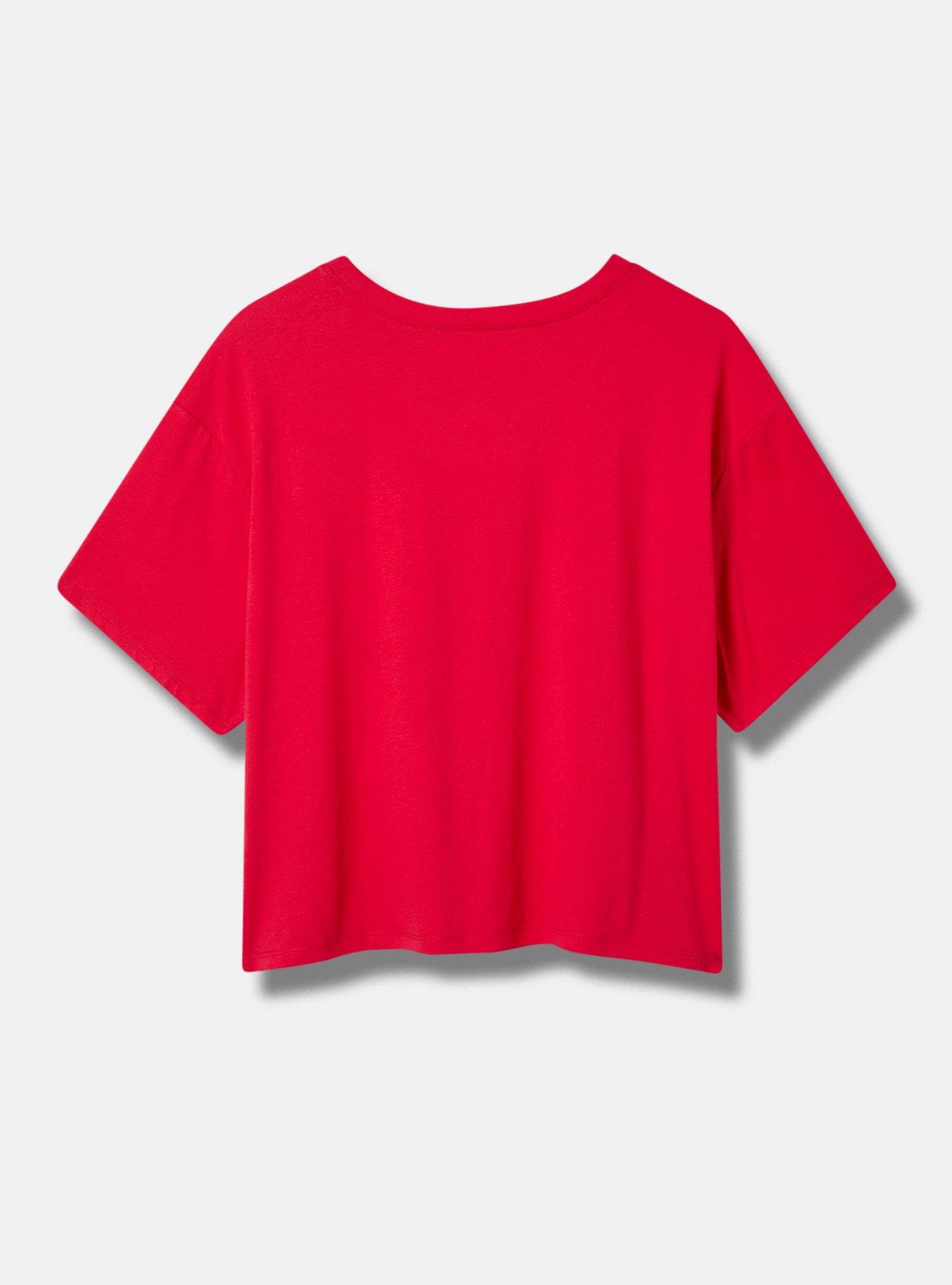 Plus Size - Cherry Coke Relaxed Fit Cotton Crop Crew Tee - Torrid