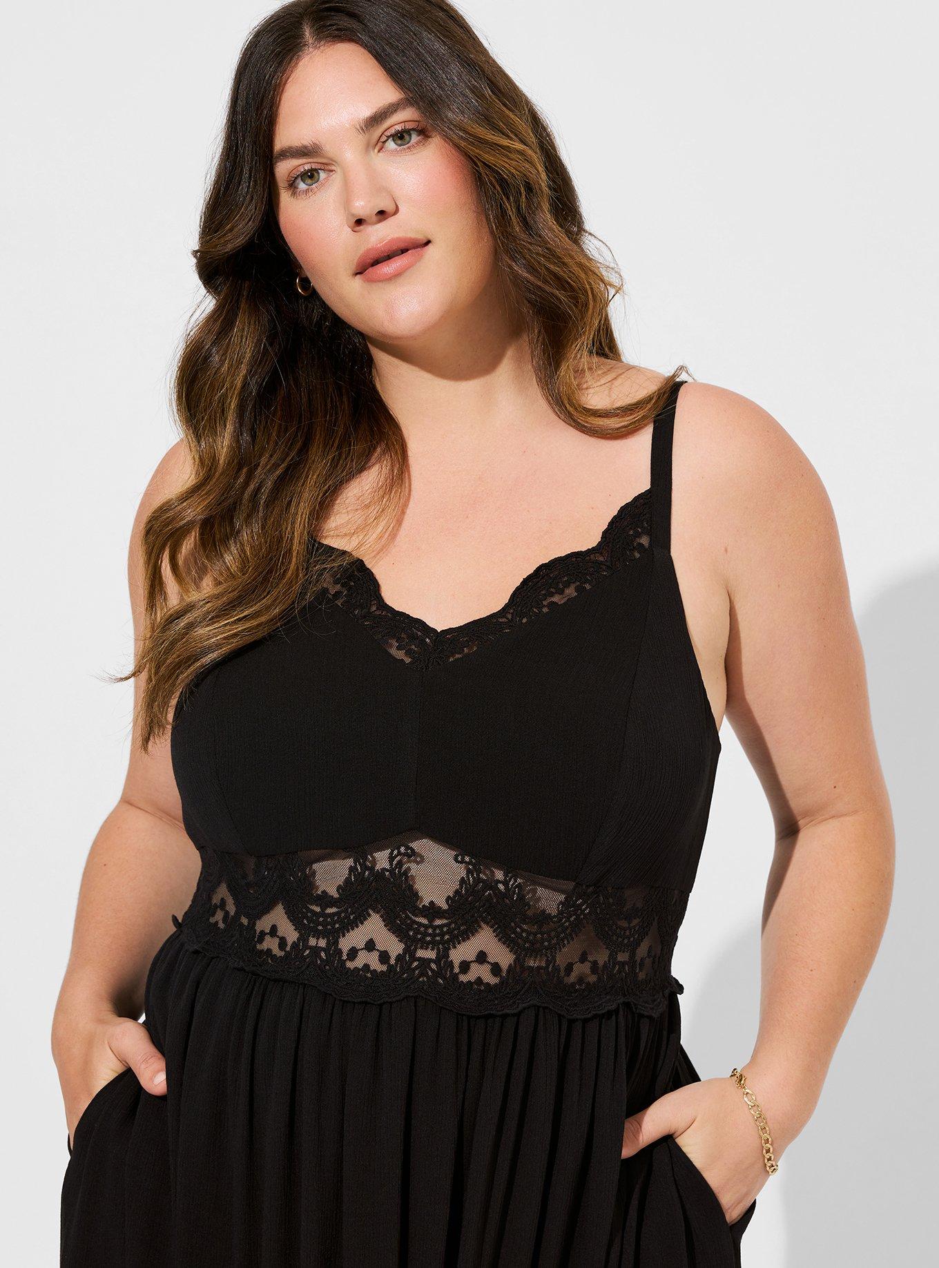 Plus Size - Jeggings - Black Wash with Lace Inset - Torrid