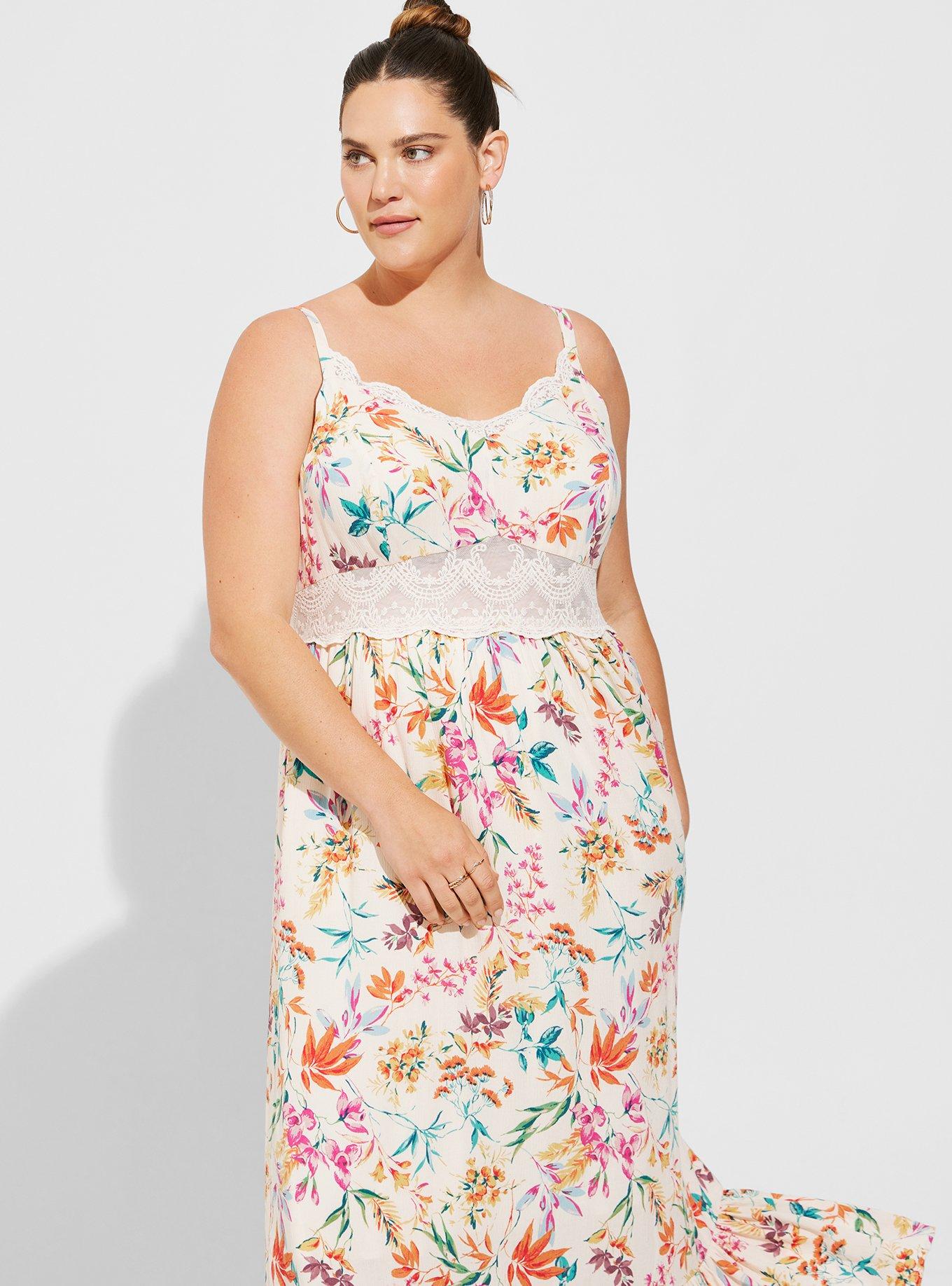 Maxi Washable Gauze Lace Inset Dress, CARRIE FLORAL, alternate