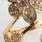 Pave Floral Spiral Statement Ring, GOLD, swatch