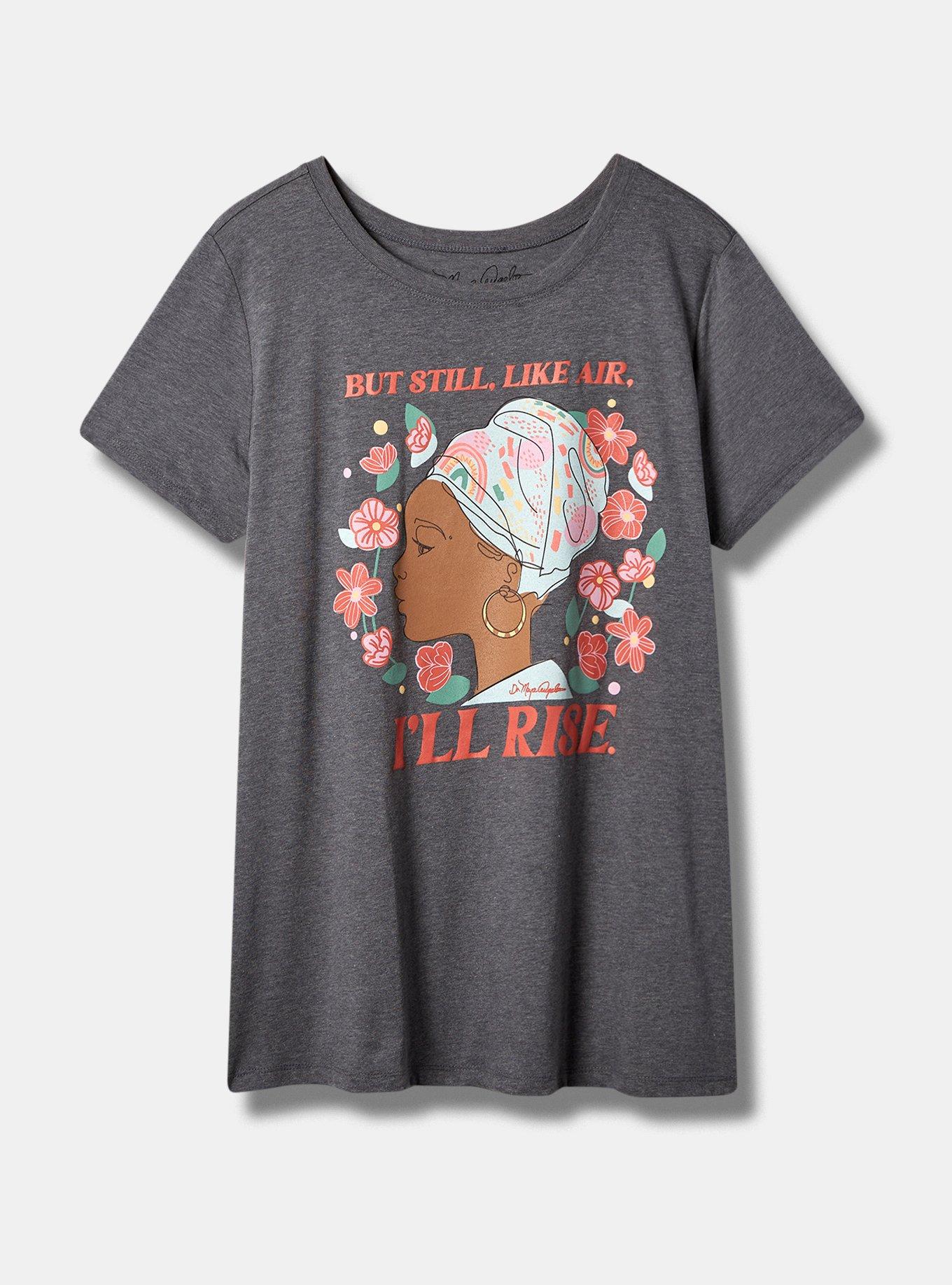 #TORRIDSTRONG Maya Angelou Slim Fit Crew Tee, MEDIUM HEATHER GREY, hi-res