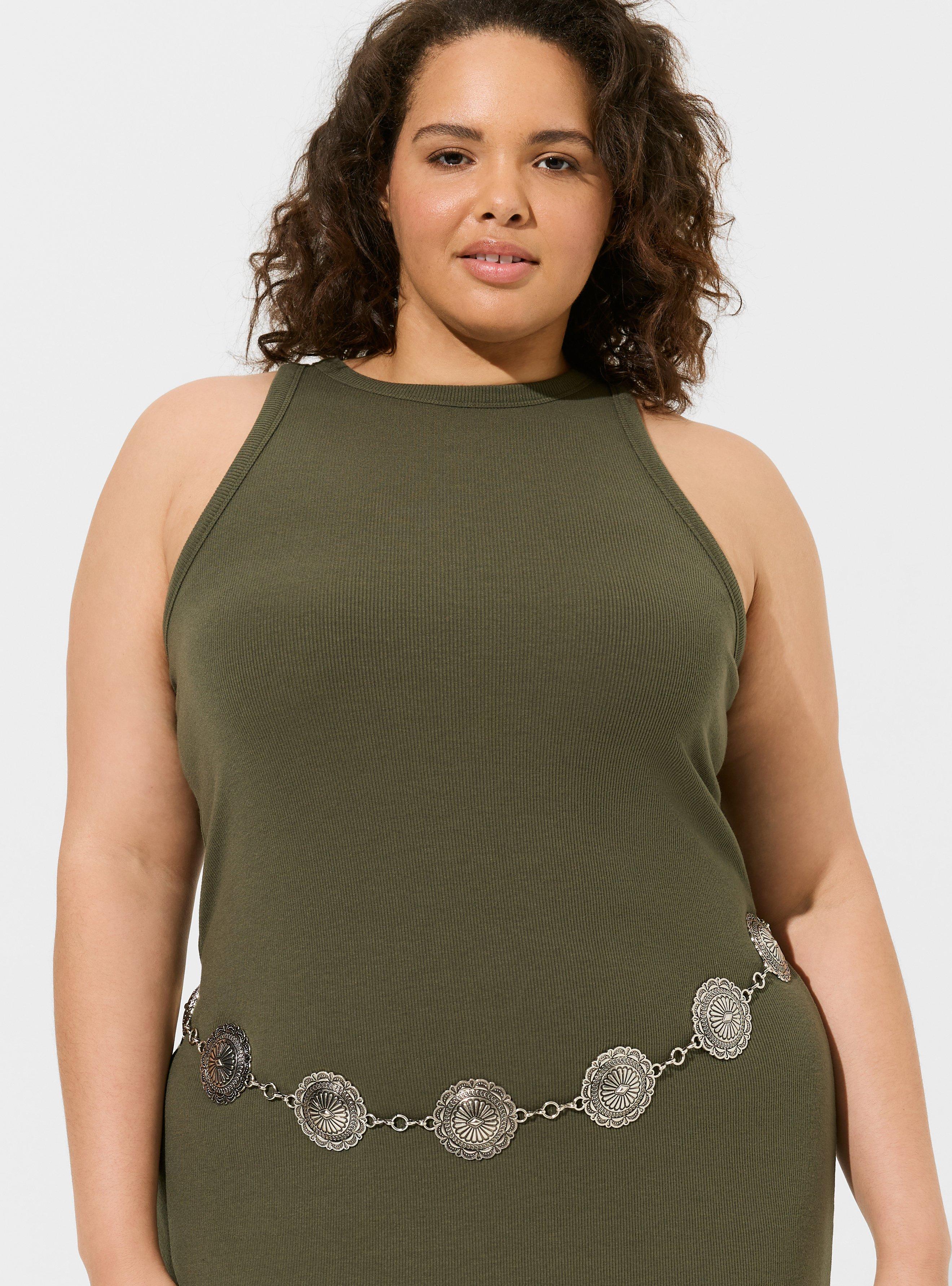 silver belt for dress plus size Plus Size - Antiqued Chain Belt
